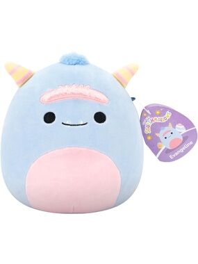 Squishmallows Evangeline Plush - Light Blue & Pink Cute Monster NWT
